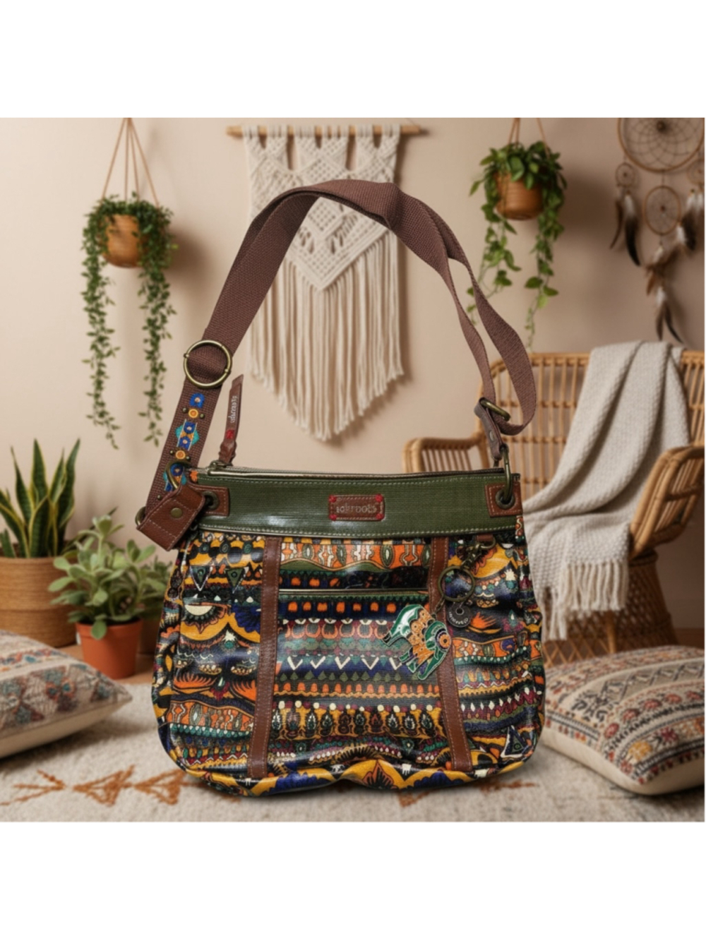 Women's Sakroots Multi-color Patterned Crossbody Bag One Size